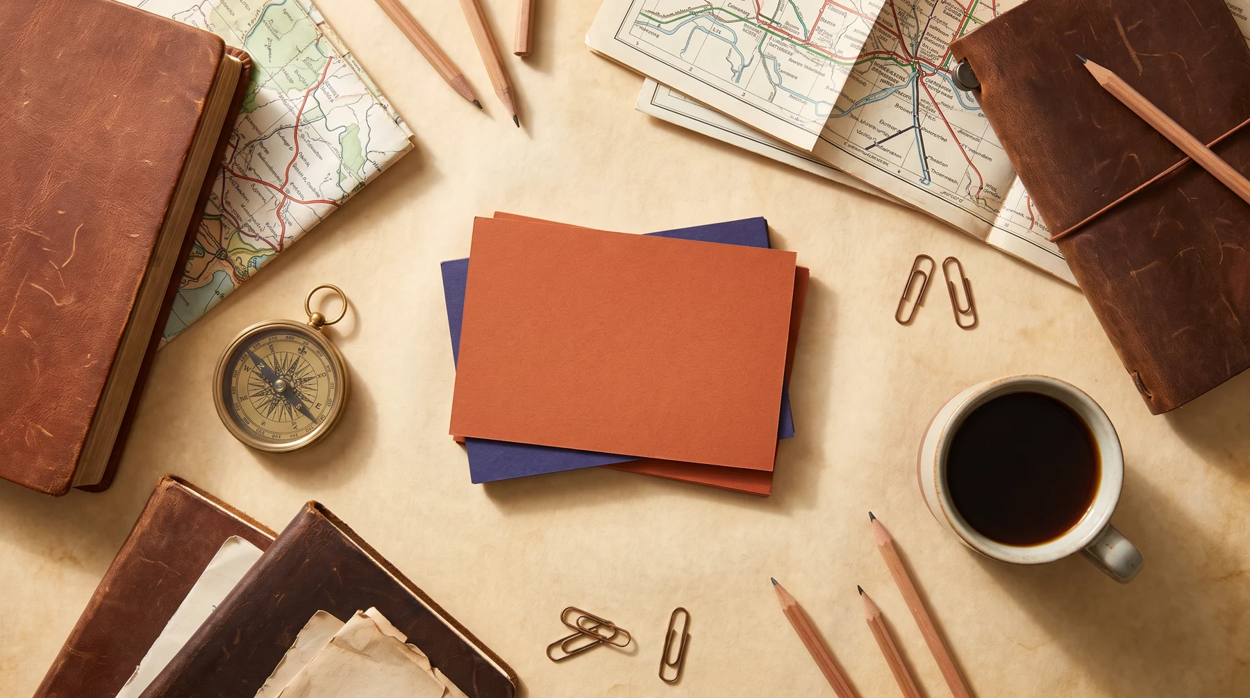 Career direction objects on a desk